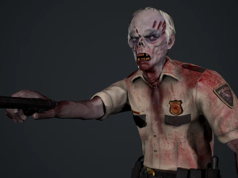 Zombie Cop 3D Model