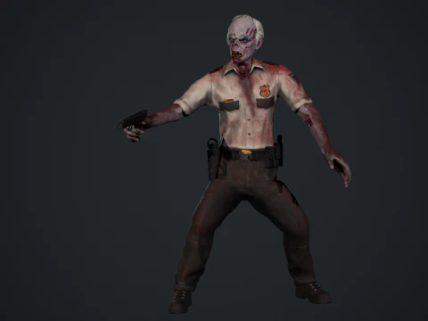 Zombie Cop 3D Model