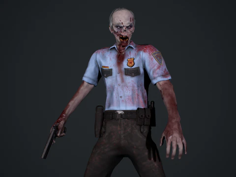 Zombie Cop 3D Model