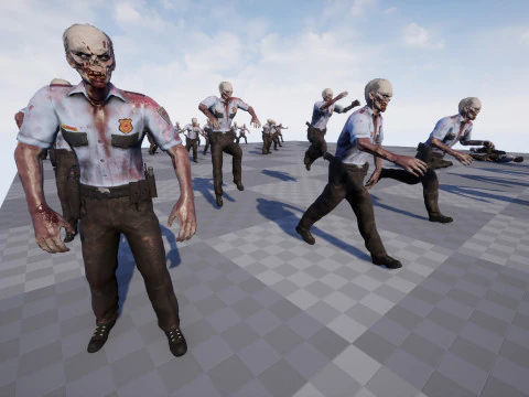 Zombie Cop 3D Model