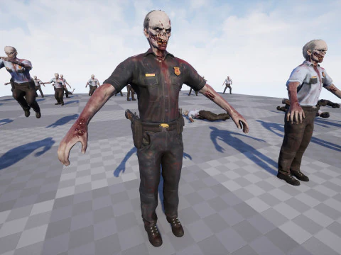Zombie Cop 3D Model