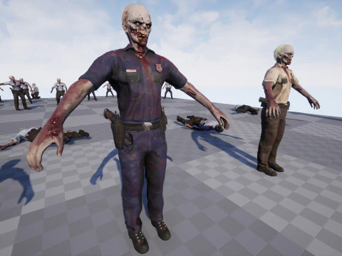Zombie Cop 3D Model