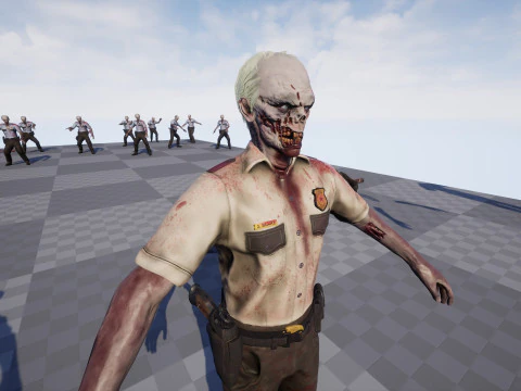 Zombie Cop 3D Model