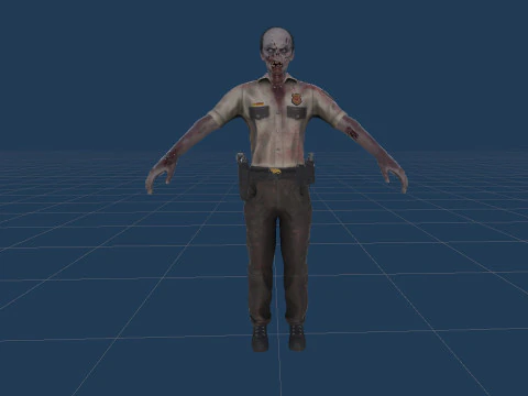 Zombie Cop 3D Model