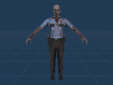 Zombie Cop 3D Model