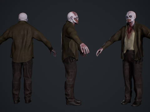 Zombie Male 3D Model