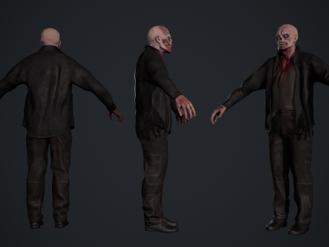 Zombie Male 3D Model