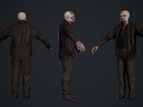 Zombie Male 3D Model