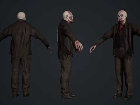Zombie Male 3D Model