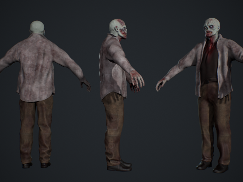 Zombie Male 3D Model