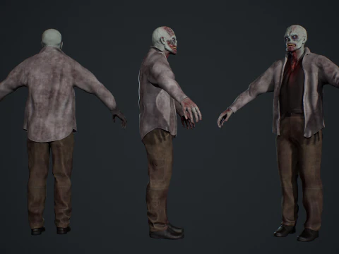 Zombie Male 3D Model