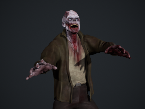 Zombie Male 3D Model