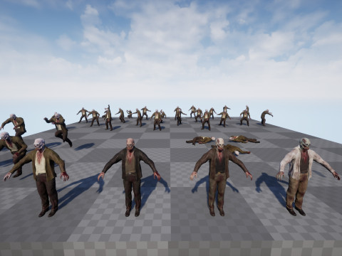 Zombie Male 3D Model