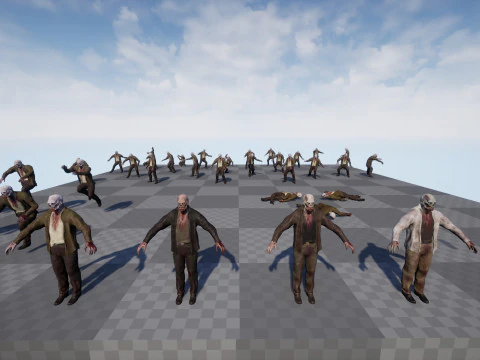 Zombie Male 3D Model