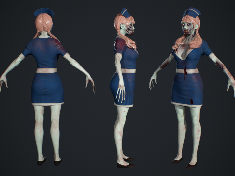 Zombie Nurse 3D Model