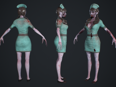 Zombie Nurse 3D Model