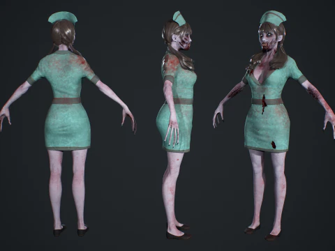 Zombie Nurse 3D Model