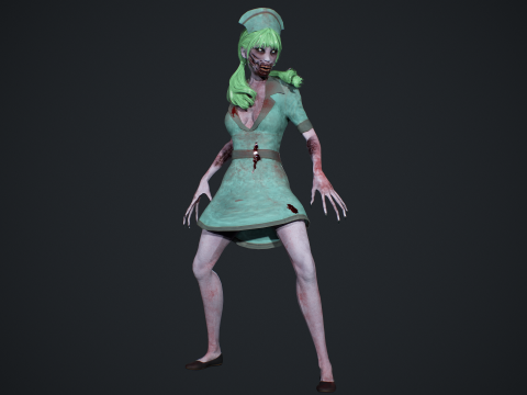 Zombie Nurse 3D Model