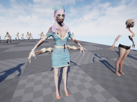 Zombie Nurse 3D Model