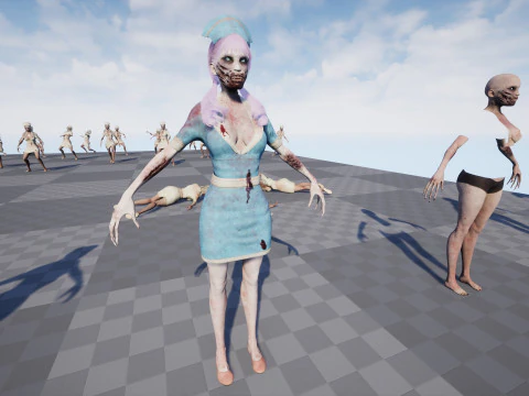 Zombie Nurse 3D Model