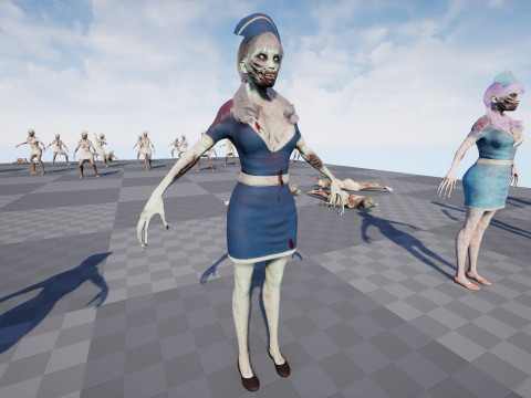 Zombie Nurse 3D Model