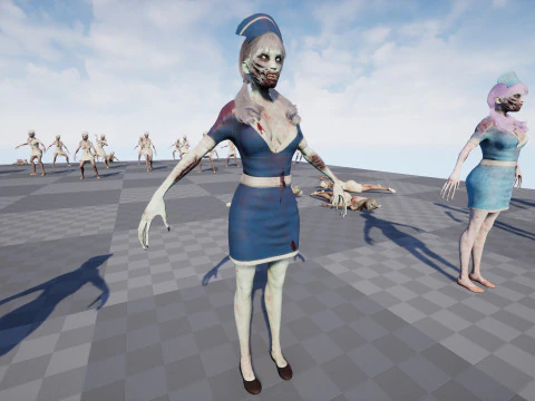 Zombie Nurse 3D Model