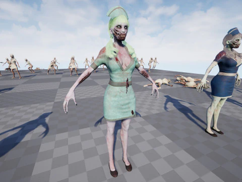 Zombie Nurse 3D Model