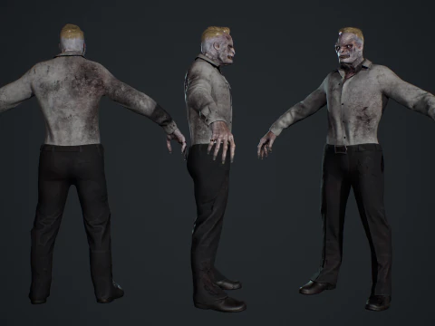 Office Zombie 3D Model