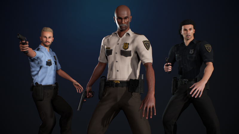 Policeman 3D Модель .c4d .max .obj .3ds .fbx .stl .blend