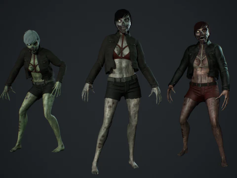 Zombie Girl 3D Model