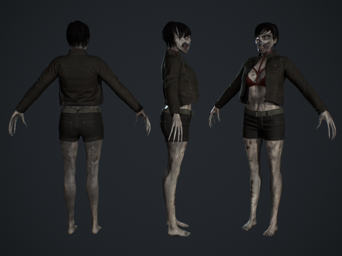 Zombie Girl 3D Модель
