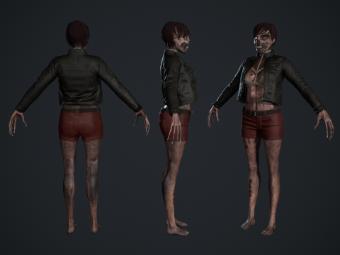 Zombie Girl 3D Модель