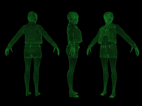 Zombie Girl 3D Model