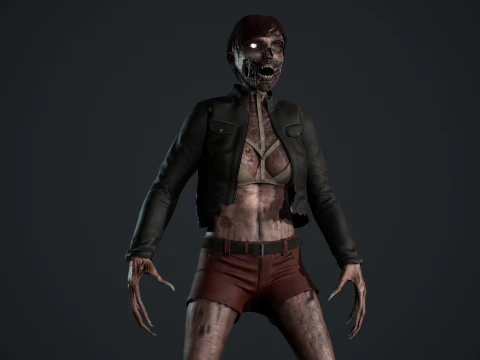 Zombie Girl 3D Model
