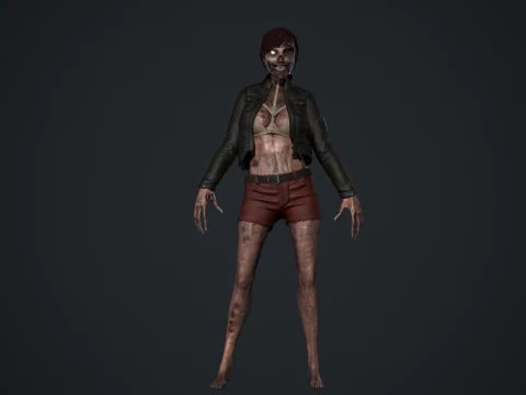 Zombie Girl 3D Model