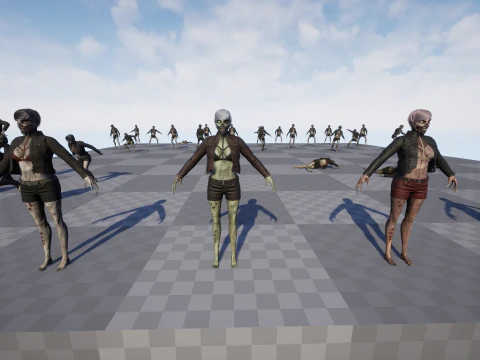 Zombie Girl 3D Model