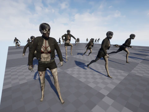 Zombie Girl 3D Model