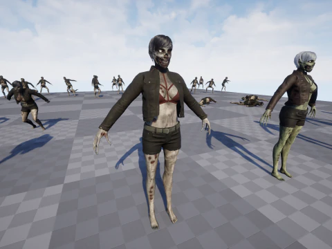 Zombie Girl 3D Model