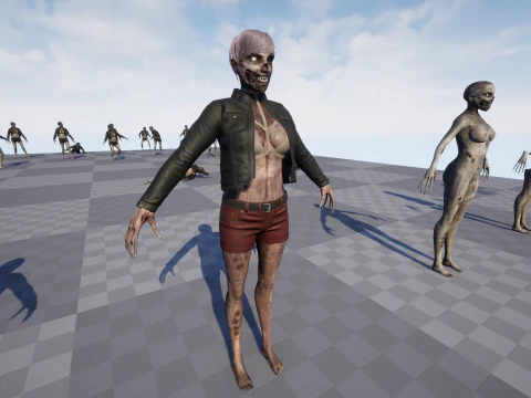 Zombie Girl 3D Model