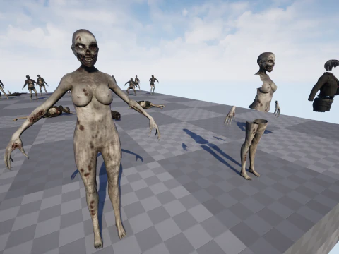 Zombie Girl 3D Model