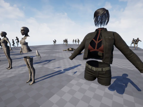 Zombie Girl 3D Model
