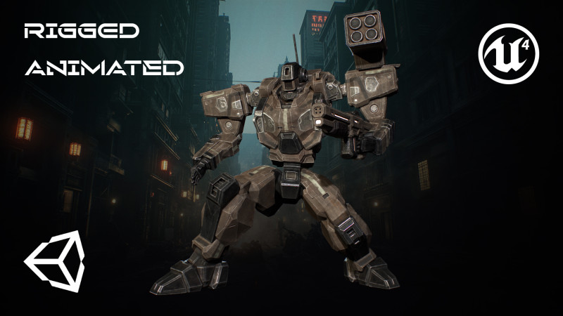 Assault Mech 3D मॉडल .c4d .max .obj .3ds .fbx .stl .blend