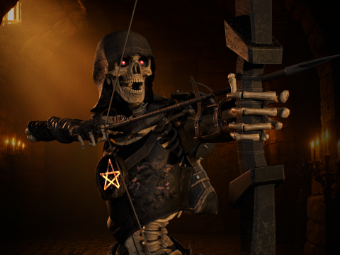 Skeleton 07 Archer 3D Modell