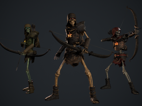 Skeleton 07 Archer 3D Model