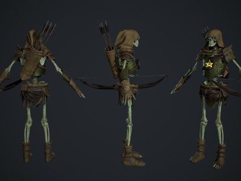 Skeleton 07 Archer 3D Model