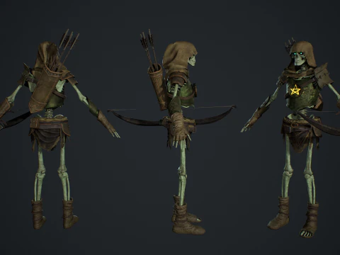 Skeleton 07 Archer 3D Model