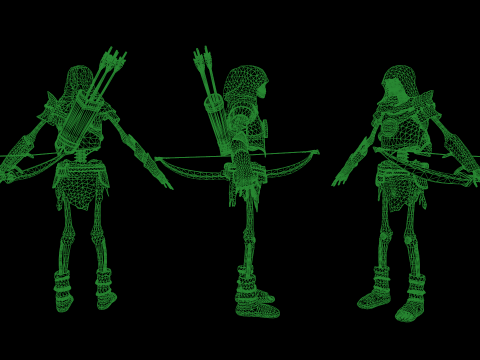 Skeleton 07 Archer 3D Model