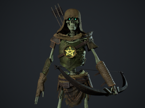 Skeleton 07 Archer 3D Model