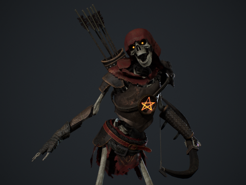 Skeleton 07 Archer 3D Model