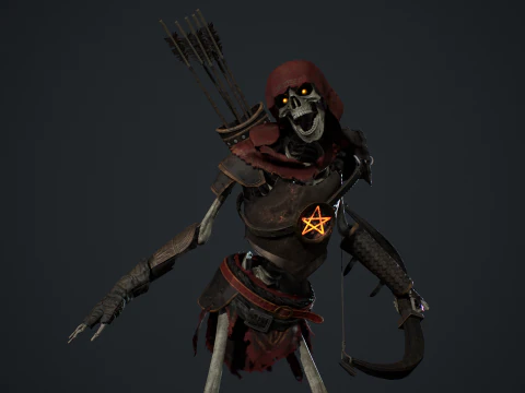 Skeleton 07 Archer 3D Model